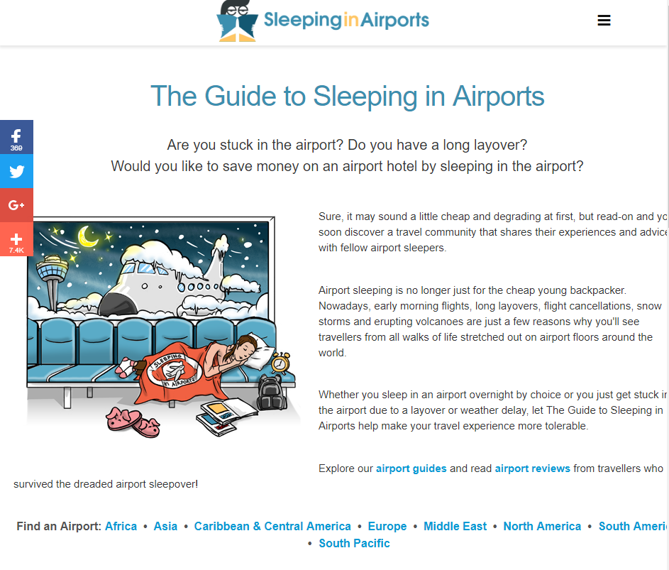 موقع يعطيك مراجعة كاملة لأريح مطارات العالم في النوم