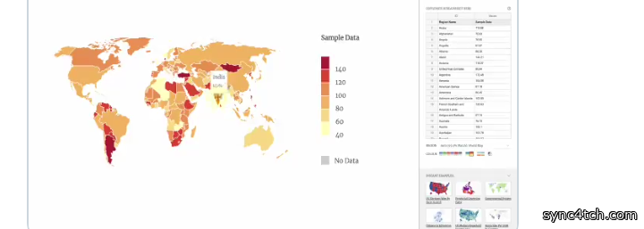 خدمة مميزة لعمل احصائيات بخرائط دول العالم بدون برنامج لذلك