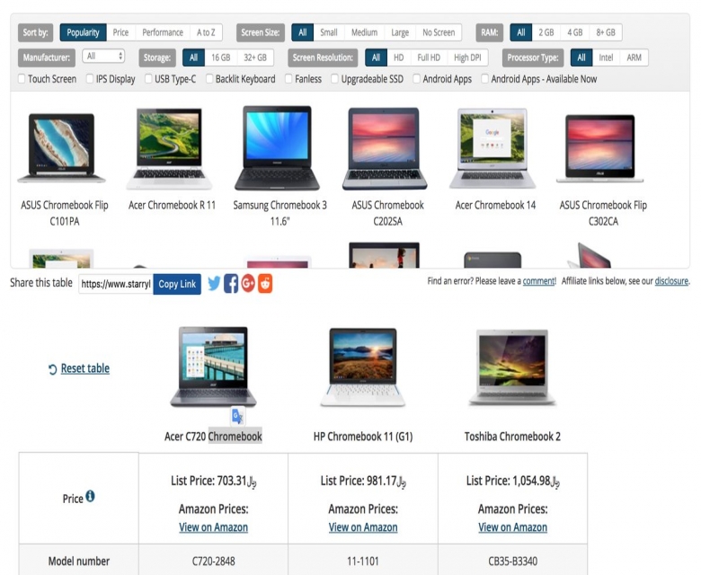 يوجد اليوم أكثر من ١٣٠ نوع جهاز يعمل بنظام Chromebook