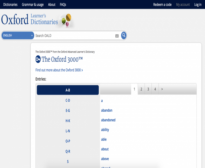 قاموس اكسفورد يوفر لك صفحة بها أهم 3000 كلمة إنجليزية